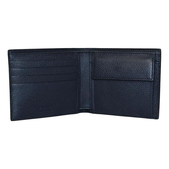 Prada Black Navy Vitello Micro Grain Leather Bifold - Picture 7 of 8